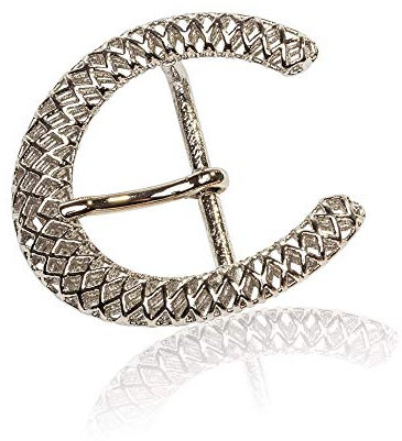 Gürtelschnalle Buckle 40mm Metall Silber 3D-Optik Elemente - Buckle Couronne - Dornschliesse für Gürtel mit 4cm Breite - Silberfarben 3D Reticube Optik