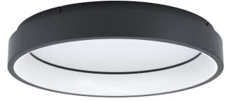 EGLO connect LED Deckenleuchte Marghera-C 1 flammige | Deckenlampe aus Stahl und Kunststoff in Schwarz, Weiß, Farbtemperaturwechsel (warm, neutral, kalt), RGB, dimmbar