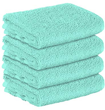 StickandShine 4er SET Premium Frottee Gästehandtuch 30x50 cm in mint in 500g/m² aus 100% Baumwolle