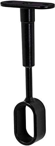 Gedotec Schrankrohr-Mittelträger für Decken-Montage Schrankrohrhalter für Garderoben-Stange Oval | Kleiderstangen-Befestigung 30 x 15 mm | Stahl schwarz | 1 Stück - Stangenhalter höhen-verstellbar