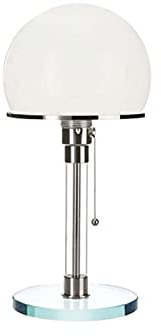 LZL Tischlampe Bauhaus Stil Einfache Tischlampe, Moderne Kunst Schreibtisch Licht Schlafzimmer Wohnzimmer Dekor Bettwohnlampen, Weißer Glas Lampenschirm, 18 x 38 cm Schreibtischlampe