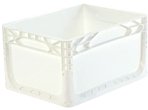 Karton EU Eurobox 40x30x20 cm weiß geschlossen lebensmittelecht Eurobehälter Transportbox Lagerbox Behälter Lagerkiste Stapelbox