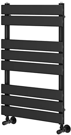 Go Bathrooms Ark Towel Rail 800mm x 500mm Matt Black Bathroom Radiator Designer Heated Ladder Rail Flat Panel Heater