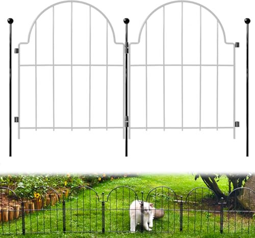 Blingluck Dekorative Gartenzaunpfähle, 3 Stück, rostfreies Eisen, Gartenzaun, insgesamt 43,2 cm (H), keine Tierbarriere, Metallzaun für Hof, Gartenbegrenzung, Blumenzäune für Landschaft