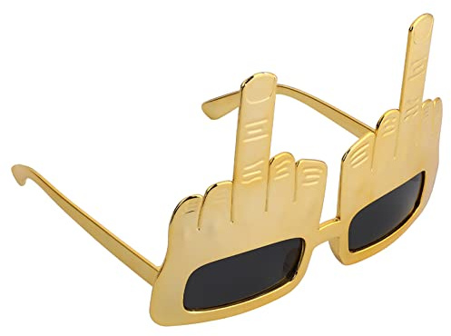 Toyvian Lustige Mittelfinger Brille in Gold, Kreative Spaßbrille Scherzartikel für Erwachsene für Party Fotoautomaten Maskeraden Karneval und Bühnenauftritte