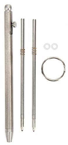 VBESTLIFE Mini Pen Pure EDC Portable Keychain Pen Sign Ballpoint Writing Instrument (Silver)