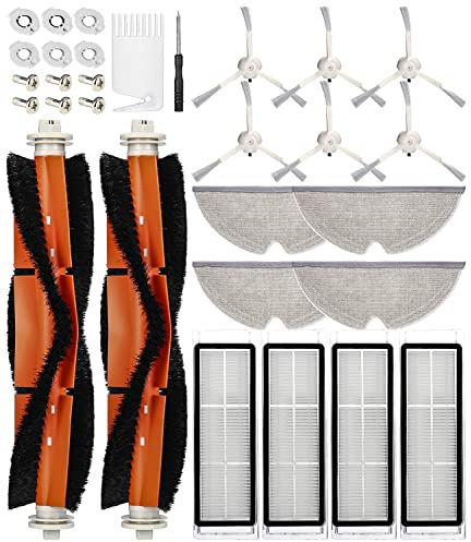 Ersatzteile Zubehör für Xiaomi Roborock Staubsauger S5 Max S50 S55 S6 | 2 Hauptbürste,6 Seitenbürste,4 Hepa Filter,4 Wischtücher,6 Filterkern,1 Schraubendreher,1 Reinigungsbürste