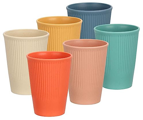 Worephu 6 Pcs 350ML Reusable Plastic Cups, Hot and Cold Drink Cups Set, Dishwasher and Microwave Safe, for Milk, Coffee, Water, Beer, Juice, Parties, Picnics, Travels(Multi Colors)