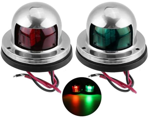 Krtopo 2Pcs Boot Navigationslicht Bootslicht 12V Sicherheits Licht für Boote Kajak Yacht Marine Ponton (Rot Grün)