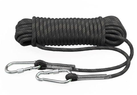 Outdoor-Seil, 10 mm, statisches Kletterseil, 10 m, 20 m, 100 m, 200 m, Sicherheitsseil, Rettungsseil, Flucht, Abseilseil, Baumklettern, Angelseil (Colo