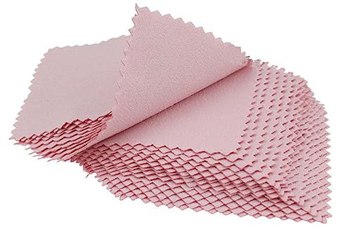 KONTONTY 50pièces Chiffon De Nettoyage pour Bijoux pour Polir Et Essuyer Portable Rose