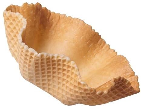 Bazko Bol à gaufres et à dessert | Gaufres glacées mignonnes 4 cm/13,5 cm | 144 | Bols à gaufres croustillants pour coupes à glace, desserts glacés, boules de glace | Végétalien
