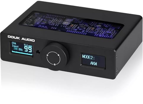 Douk Audio HiFi ESS9038Q2M+AK4493 Adaptateur audio USB DAC avec convertisseur COAX/OPT D/A et DSD256 (DAC-Q11)