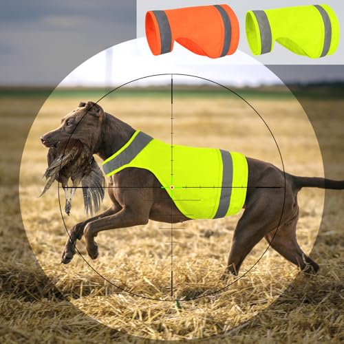 Reflektierende Hunde-Jagdweste, Sicherheitsweste für Hunde und Haustiere, für mehr Sichtbarkeit und Sicherheit in der Jagdsaison, Outdoor-Aktivitäten, Spazierengehen, 2 Stück (fluoreszierendes Grün