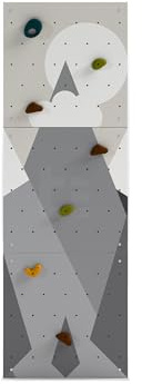 2-in-1 Kletterwand für Kinder und Leiterstangen für Kinder LEZUN [L] – 3, 6 und 9 Paneele, Kinderspielplatz für Innen/Außen, Bergkletterwand, Holzwand für Kinder (3 Paneelen, Graue Berge)