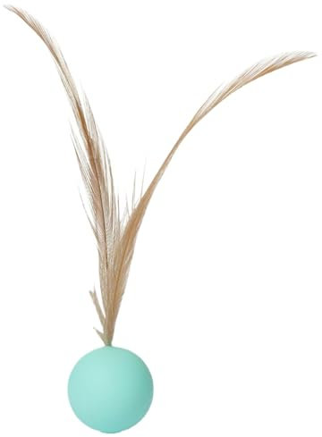 Kleines Gummiball-Katzenspielzeug,Federball-Katzenspielzeug - Katzenbeißspielzeugball | Interaktiver Gummi-Kätzchenspielzeugball, bissfester, solider, elastischer Haustierball für große Katzen