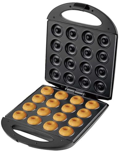 Doughnut Maker, Donut Maker, 1400W Electric Nut Walnut Cake Maker, Mini Pancakes Maker Nonstick Electric Doughnut Maker Machine, Support Double Sided Heating for Breakfast, Snacks, Desserts