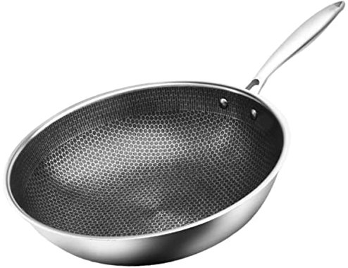 OFFSCH Sartén Wok Cestillo Mango Ergonómico Antiadherente Para Diversas Preparaciones