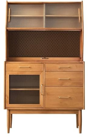 GAROEN Buffetschrank, Lagerschrank mit Türen, Küchenlagerschränke, freistehender Schrank, Sideboards aus Holz (1 85x40x165cm)