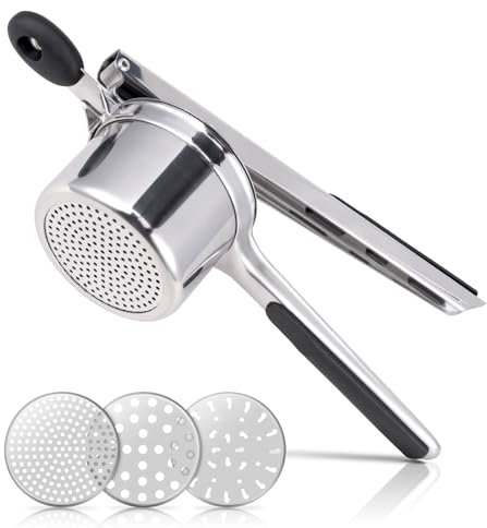 Schiacciapatate, schiacciapatate in acciaio inox 304 per uso alimentare, schiacciapatate, schiacciapatate, schiacciapatate grande, spremiagrumi e frutta, utensile per schiacciare, spremere e frullare