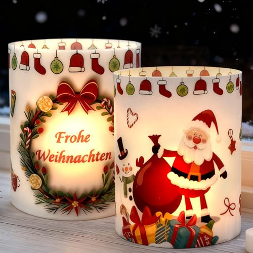 12 Stück Windlichter Tischdeko Weihnachten, Frohe Weihnachten Tischlichter, Indoor Outdoor Party Deko Tisch 2025, Tischdeko Gastgeschenke Party, Lichthülle für Teelicht Oder Kerzen