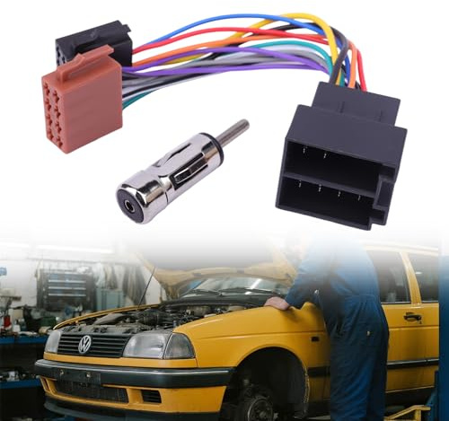 A200 Autoradio Adapter Set, ISO Radio Adapter, Autoradio Radioadapter Set, Radio Stecker Adapter, Universeller Radioadapter mit Antennenadapter DIN ISO + Verlängerung für 16-poligen Anschluss