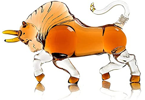 Decantador de vidrio soplado a mano con forma de toro, botella de vino tinto para mejorar el sabor, decantador de alta transparencia, regalo para los amantes del whisky