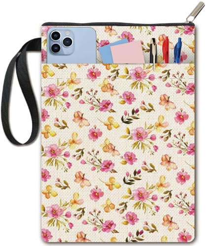 craspire Buchumschläge Mit Blumenmuster Buchschutz Rosafarbene Buchhülle Mit Blumenmuster Für Taschenbücher Hardcover Notizbücher Waschbarer Buchumschlag Aus Stoff Mit Reißverschluss Und Zusätzlicher