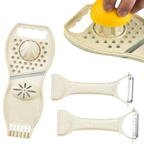 Pelador de Verduras - Multifuncional Rallador de Mano Multiusos | Utensilio Cortador De Vegetales Con Mango Antideslizante Para Zanahoria Cebolla Pepino