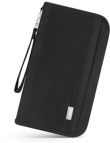 IHIGOGOFA Reisepass Tasche Familie Reiseorganizer mit RFID-Blocker Wasserdicht Tragbare Reisepasshülle Ausweistasche Schutzhülle für Kreditkarten Ausweis Reisedokumente Damen und Herren