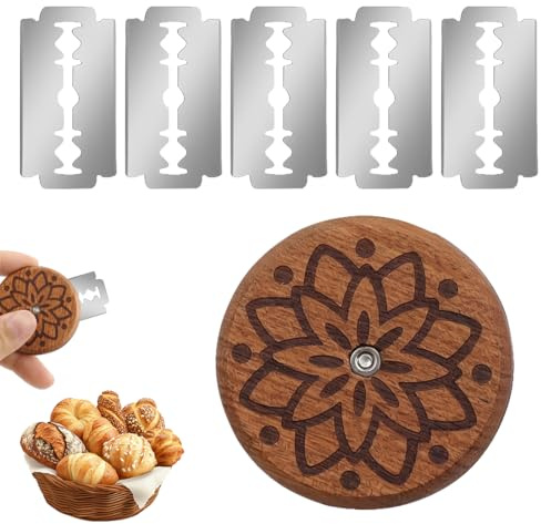 LQUYTA Taglierino per Pane, Lama Pane con 4 Lame, Lametta per Pane Taglia, Lama Bread Taglierino, Coltello da Panettiere per Impasto, Strumento di Taglio per Tagliare il Pane