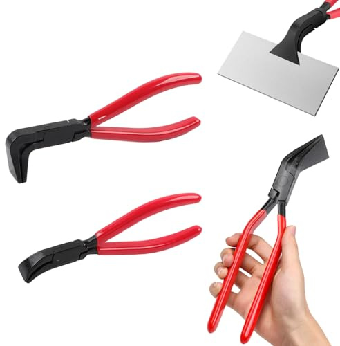 2 Stück Blechzange Satz,45° und 90° Falzzange,Metall Falzzangen,Länge 180 MM,Breite 22 MM und 25 MM,Mit Rutschfesten Griffen,Zum Biegen und Glätten Von Blechen