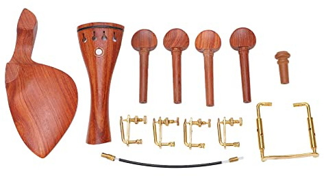 LjwZekyrnt Mentonnière pour Violon Professionnel Complet Jujube Bois Repose-Joue pour Violon avec Chevilles Queue Post Corde Cordier Vis