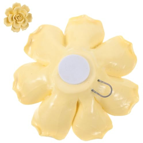 ibasenice Decorazione Floreale da Muro in Ceramica, Fiore Giallo Vintage | Effetto Decorativo Delicato, Struttura Ceramica Resistente, per Camera e Caffetteria