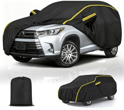 Outdoor Car Cover Custom Fit for Ford USA Mustang Mach-e SUV(2020-2025) |Waterproof Breathable Full Car Cover All Weather for Automobiles Anti-UV Windproof Dust Anti-scratch with Door Zipper