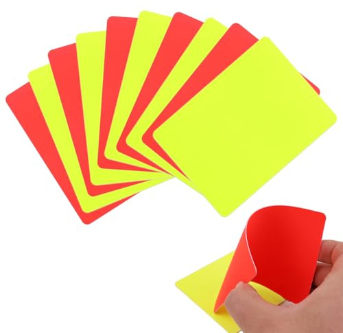 QEXUJOW Libros de puntuaciones de fútbol para entrenadores y árbitros,Juego de 10 tarjetas profesionales de PVC para árbitros (5 rojas, 5 amarillas) para partidos de fútbol