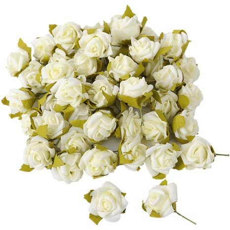 Streublüten Rosen cremeweiß 50 Stück Hochzeit Taufe Kommunion Konfirmation ca. 2 cm