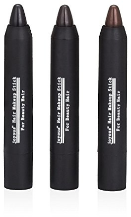 Joyous Professional Hair Chalk Pens Temporary Hair Dye, Non-toxic Hair Color, Crayon Cover White Hair Color Patch (Black-Dark Brown-Coffee), Pack of 3