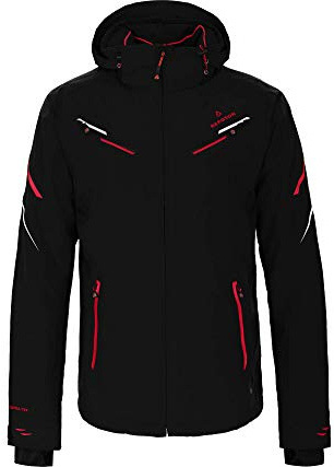 Bergson District | Herren Skijacke - wasserdicht (20.000 mm) & verschweißte Nähte, Winddicht & atmungsaktiv (20.000 g/m²),warm wattiert (120g/80g), elastisch & wasserdichte RVs, abnehmbare Kapuze & S