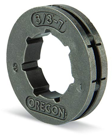 Oregon Power Mate 18720 7 Zähne, Klein, 0,95 cm (3/8 Zoll) Aluminium Ritzel für 3/8 Zoll Pitch Kettensägen mit 7-tooth klein, 7 Spline-(SM7) Rand Ritzel System, Silber