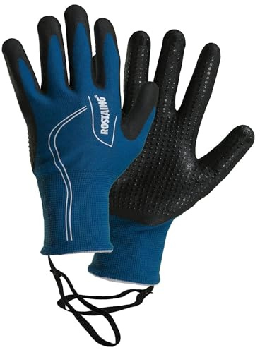 ROSTAING CANADA - Paire de Gants de Travail Tactiles - Pour les Travaux de Manutention, Précision, Abrasifs en Milieu Frais - Fins et chauds – Bleu et Noir