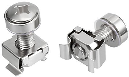 Sourcingmap 20 Pack, Cage Nuts and Screws, M6x20mm, Carbon Steel Nickel Plated for Server Rack Cabinet