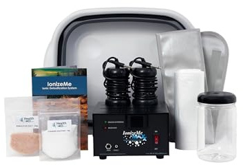 HEALTHandMED IonizeMe Maxx-Powerful 20 Volts, 2.5 Amperes Heavy Duty Ionic Foot Bath Detox Machine (Starter Package) with 5 Year Warranty and Detox Expert Phone Consultation | Made in USA