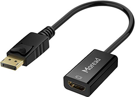 Moread 4K DisplayPort (DP) to HDMI Adapter, Uni-Directional Gold-Plated Display Port Computer to HDMI Screen Converter (Male to Female) Compatible with HP, Dell, Lenovo & More, Passive - Black