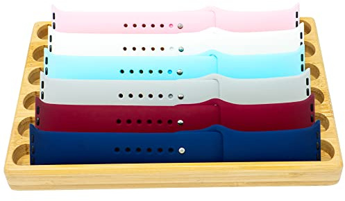Watch Band Display Organizer – Wooden Strap Holder Stand - Compatible with All Apple iWatch Bands 38mm, 42mm and 44mm