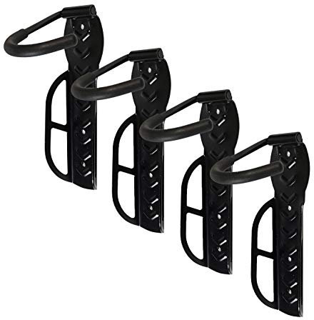 Red Loon 4 soportes de pared para bicicleta, soporte de pared para bicicleta, soporte para bicicleta, soporte para bicicleta, para garaje interior, capacidad de carga de hasta 25 kg por gancho de