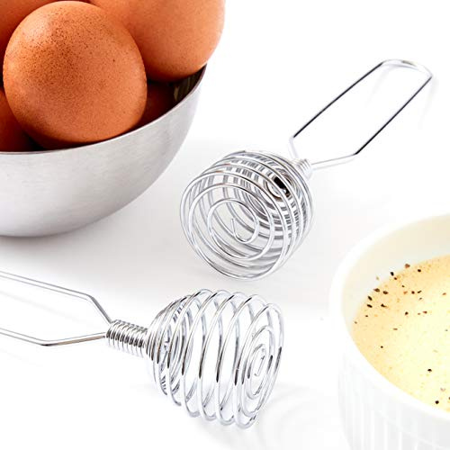 Chef Grade, Extra Strong 8 Inch French Coil Whisk. Best Metal Galaxy Kitchen Whisks for Mixing Thick Gravy. Perfect Stainless Steel Spiral Hand Whip for Baking and Cooking. Great Egg Beater Wire Whisk