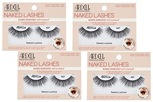 Ardell Naked Lashes Natural 427 with Invisiband – Lightweight, Natural-Looking False Eyelashes, Soft & Reusable Strip, 4 Pairs