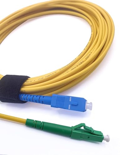 Elfcam - 25m Glasfaserkabel LC/APC auf SC/UPC, OS2 Singlemode Simplex 9/125μm, LSZH LWL Patchkabel für FRITZ!Box, FTTH, Router und Glasfaseranschluss