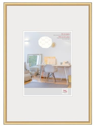 walther design Cadre photo walther design doré 59,4 x 84 cm (DIN A1) avec verre d’art, cadre en plastique New Lifestyle KVX684G